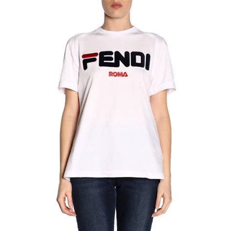 fendi t shirt damen weiß|Fendi t shirt women.